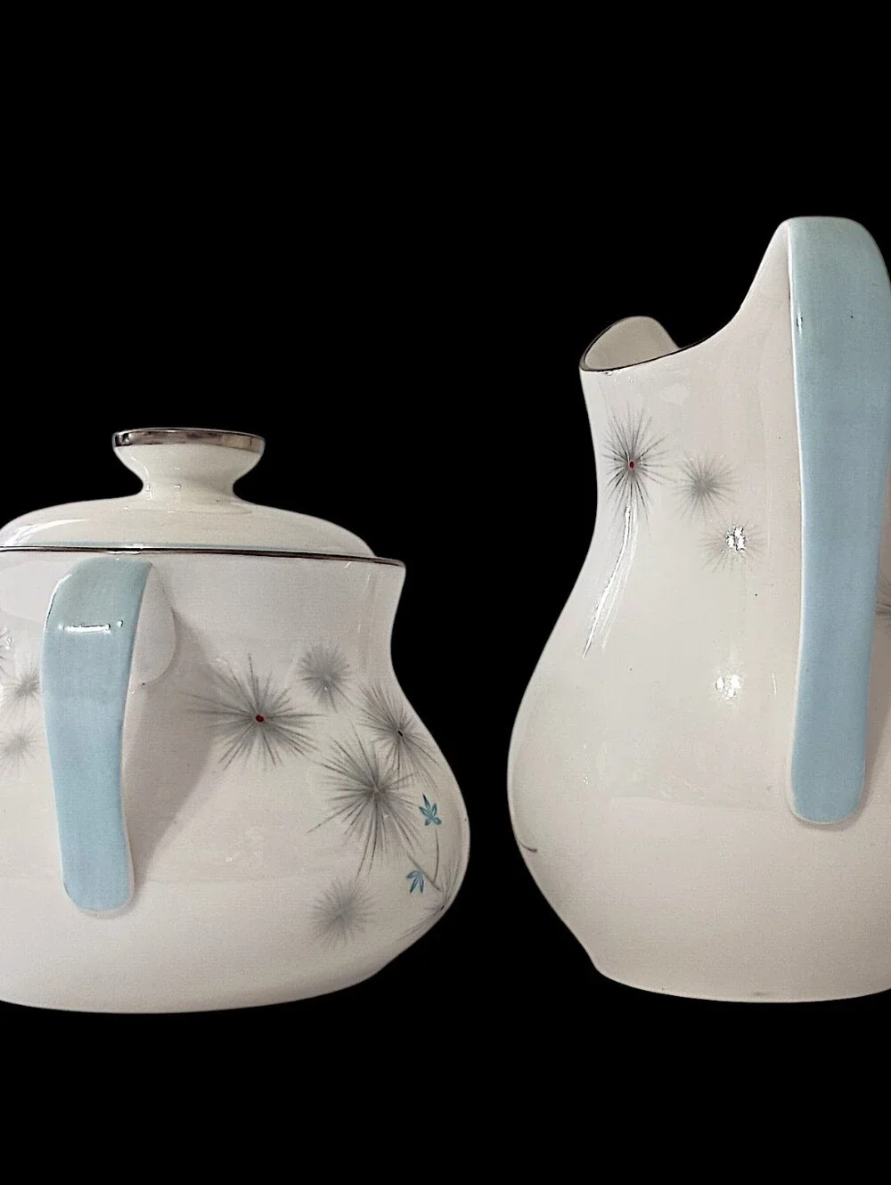 Royal Doulton Thistledown Sugar Bowl Creamer Set H4943 Bone China Vintage Atomic